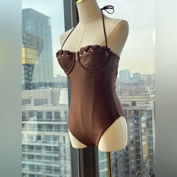 🆕 ZIMMERMANN 🧿 NWOT Devi Balconette Eyelet 1PC Bathing Suit, Sz 1 US 4 - 6 - Picture 11 of 16